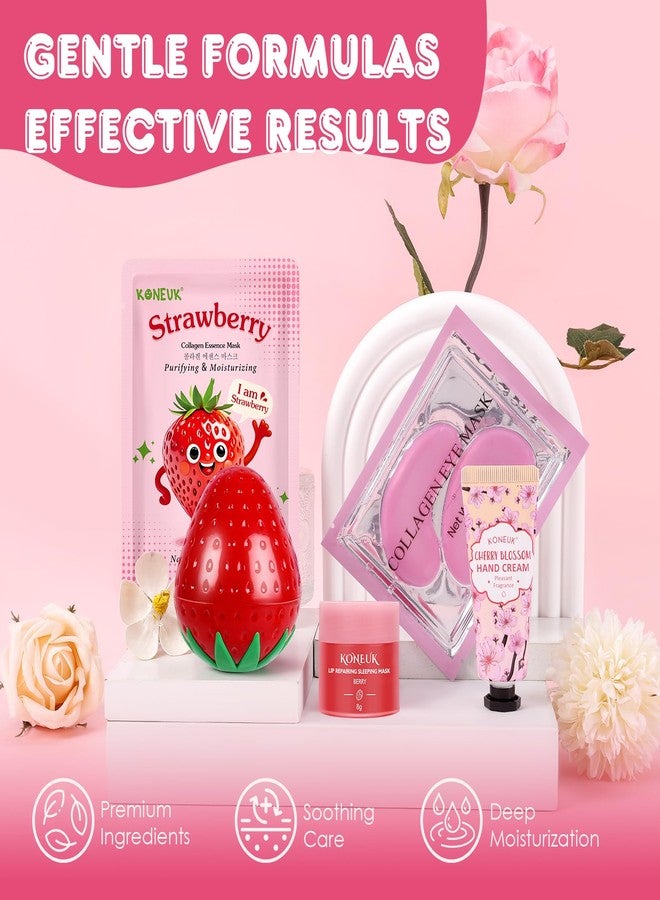 KONEUK 15 PACK Skincare Gift Set for Teen Girls, Travel Kit & Stocking Stuffers with Under Eye Patches, Facial Masks, Hand Cream, Lip Mask, Body Lotions, Christmas Gifts for Kids, Women & Mothers Day - Image 3
